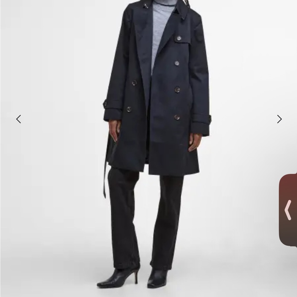 Barbour Short Greta Showerproof Trench Coat - Picture 4 of 6